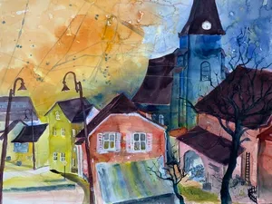 Blick auf die Dorfstraße Großlehna 