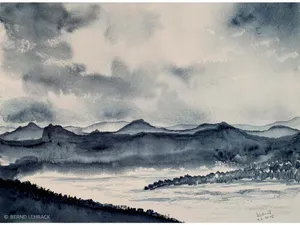 Monochromes Aquarell